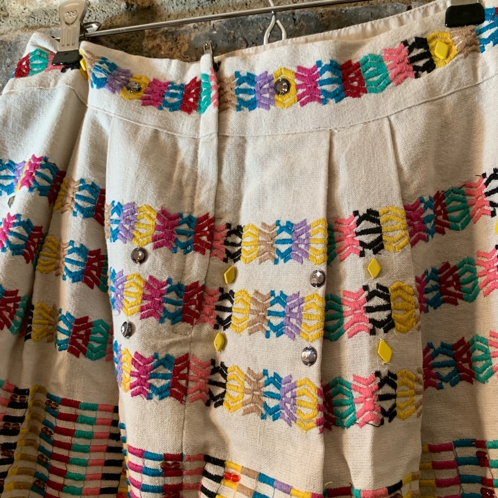 🆕NWT rare Anthropologie Rainbow Beaded Skirt - Picture 6 of 8